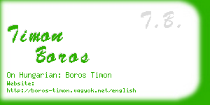 timon boros business card